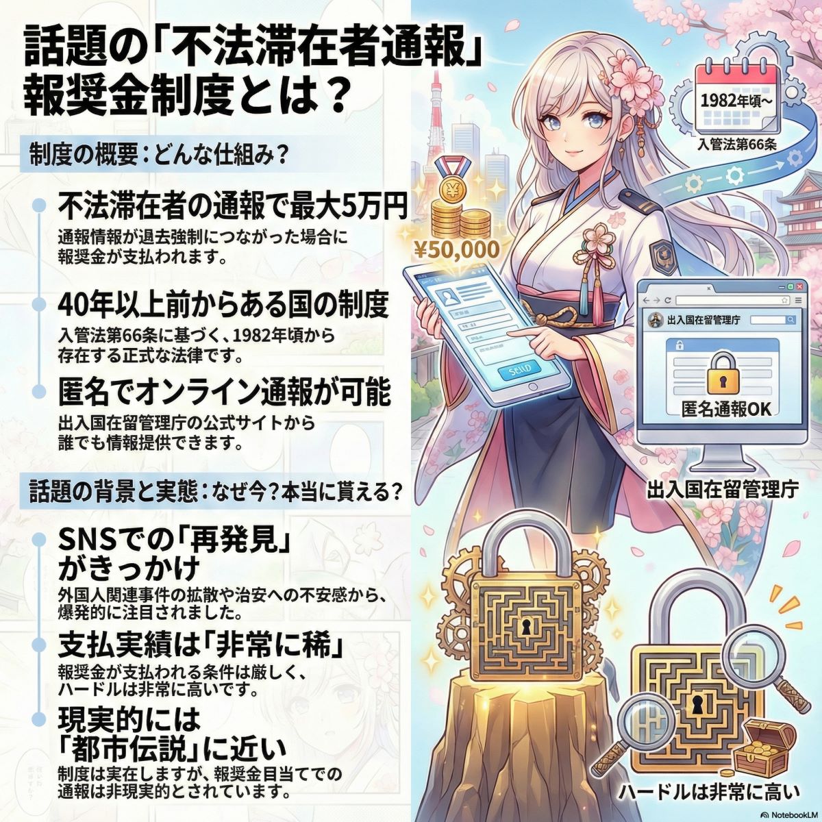 昔からある不法滞在者通報報奨金制度が話題に