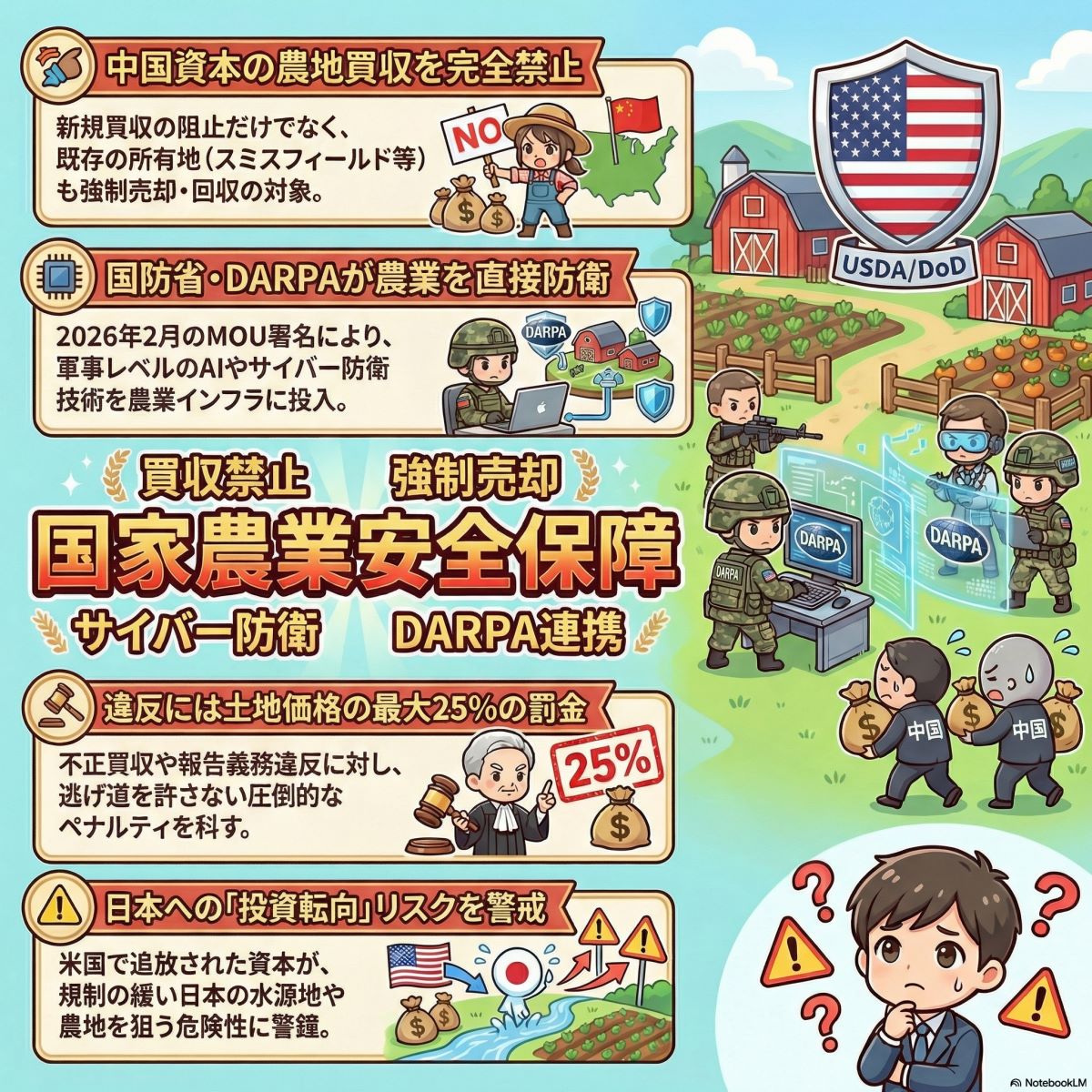 中国共産党による土地の買収など外国のからの脅威を本格的にストップ!