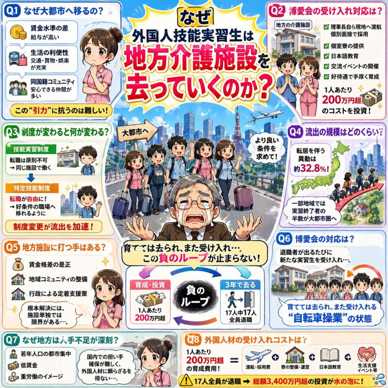 【外国人技能実習生・地方介護施設】のよくある質問（FAQ）