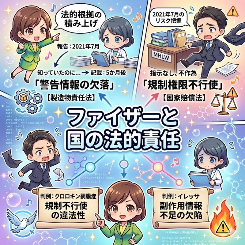 ファイザーと国は具体的に何を問われているのか？