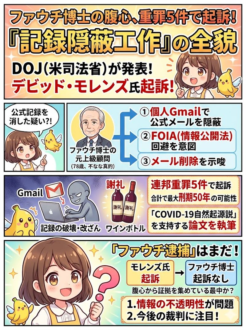 ファウチ博士の腹心、重罪5件で起訴 ― 記録隠蔽工作の全貌