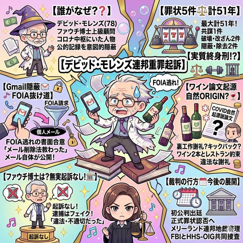 【デビッド・モレンズ起訴】ファウチ腹心の記録隠蔽事件 よくある質問（FAQ）