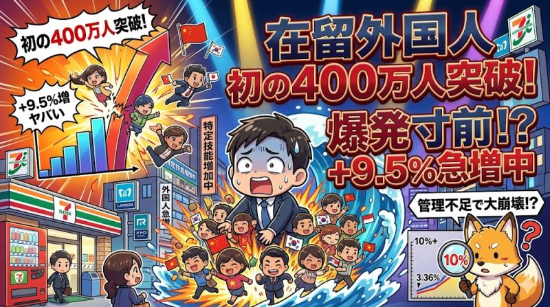3. 在留外国人はまだ3.36%なのに、増え方がヤバすぎる