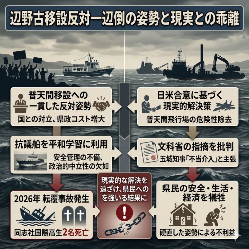 辺野古移設反対一辺倒の姿勢と現実との乖離