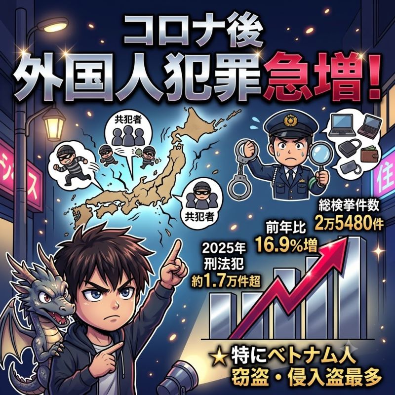コロナ後から外国人犯罪が急増！