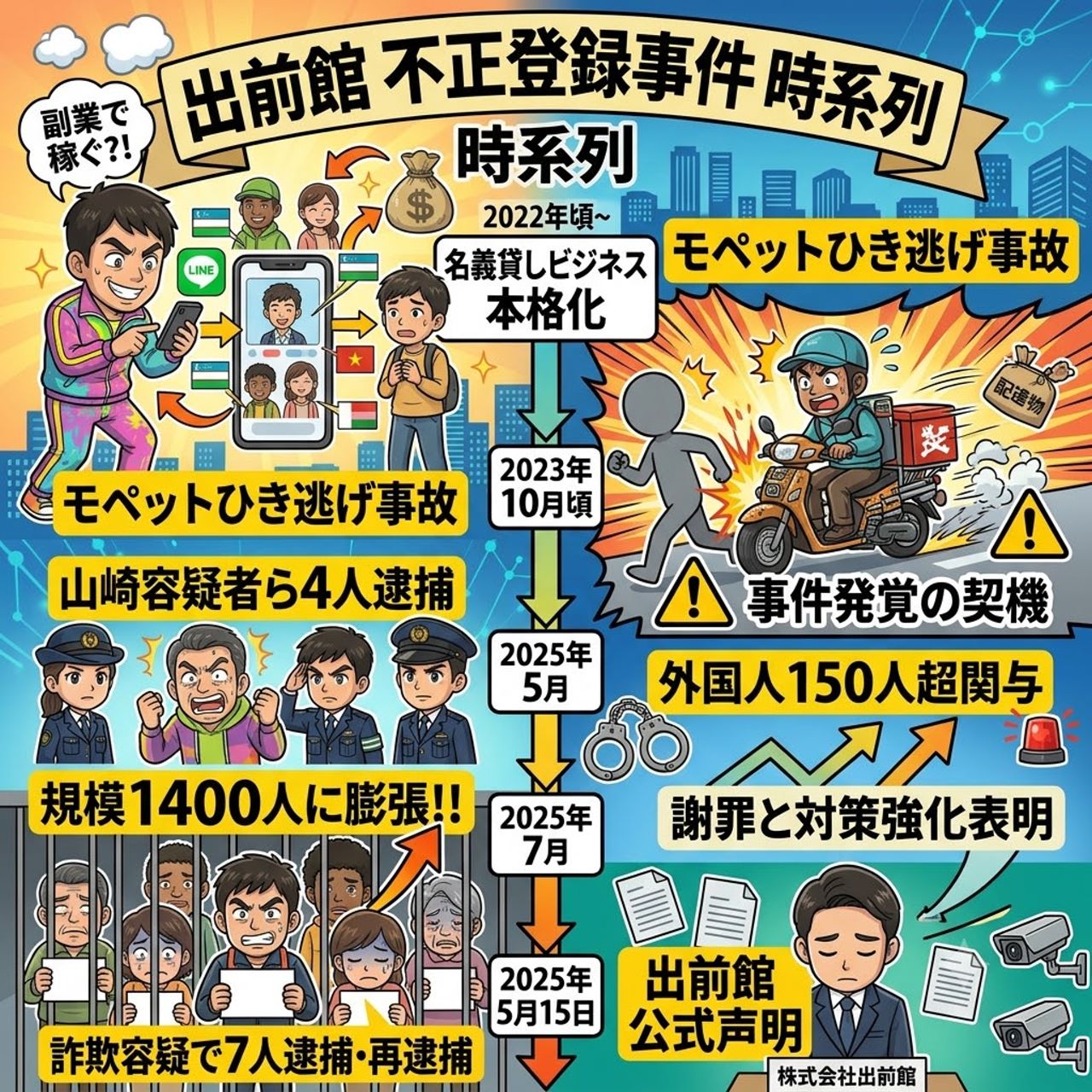 出前館名義貸し事件の要点まとめ｜外国人不正登録の全体像