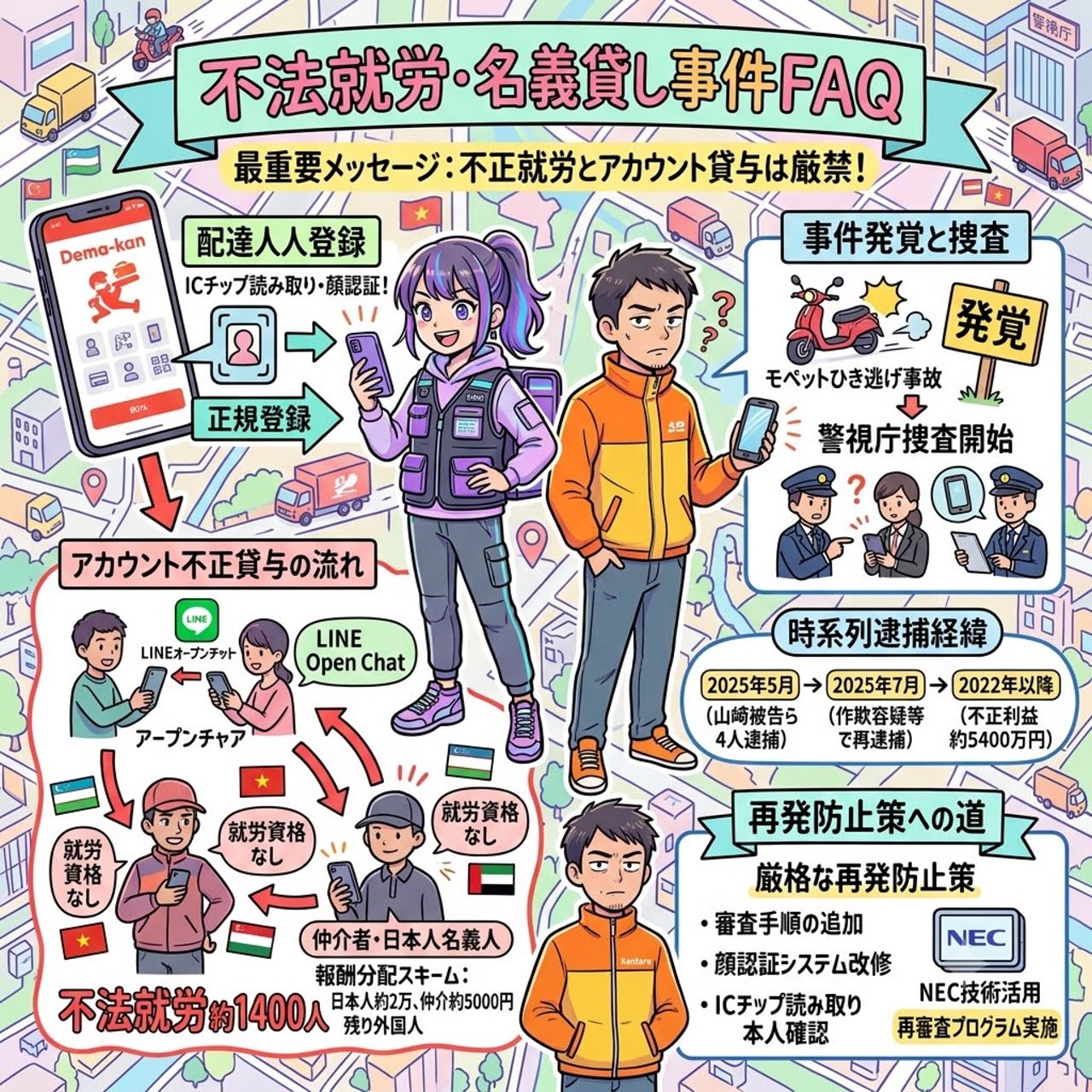 【出前館】不法就労・名義貸し事件のよくある質問（FAQ）