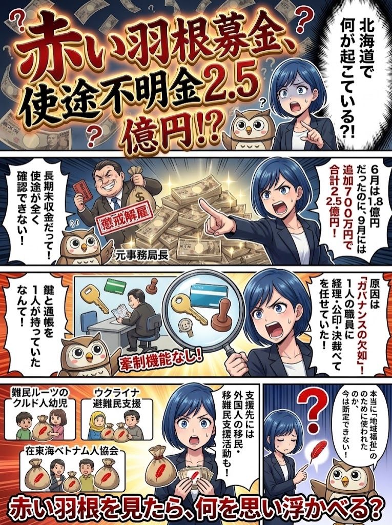 赤い羽根共同募金、北海道でさらに7000万円の横領疑惑!