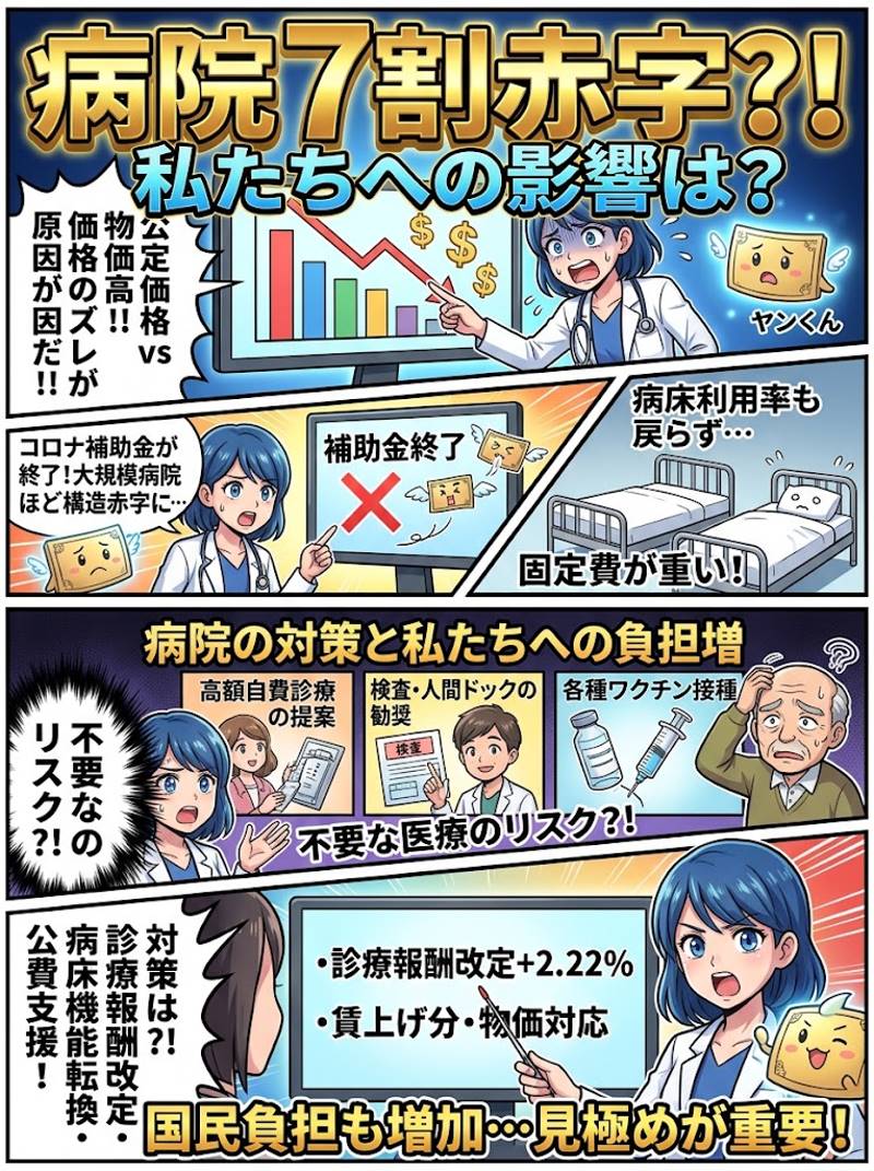 病人が減ると倒産する！病院７割赤字の真実と私たちに迫る医療費負担の影