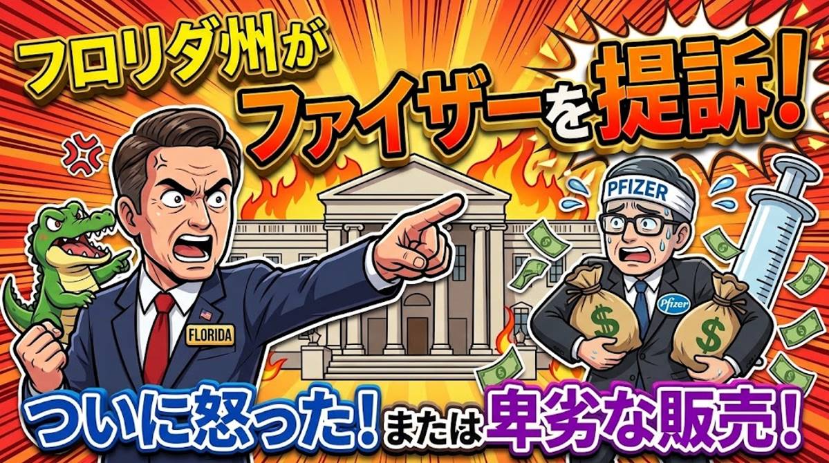 フロリダ州がファイザーを提訴。コロナワクチンのビジネスの卑劣な販売