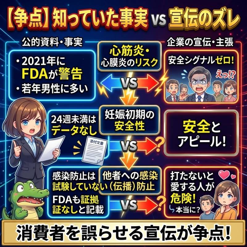 訴状が争点にするワクチンの安全性と感染防止