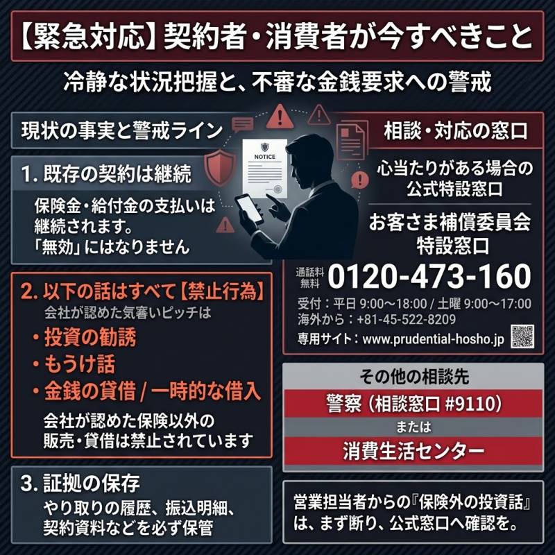 契約者・消費者が今すべきこと 注意点と相談窓口